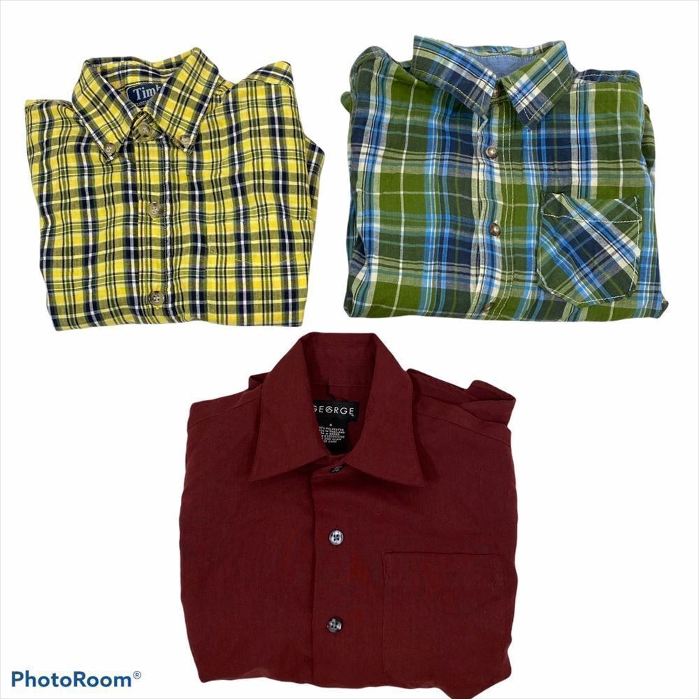 Lot of 3 Boys Long Sleeved Button Up Shirts Size 6